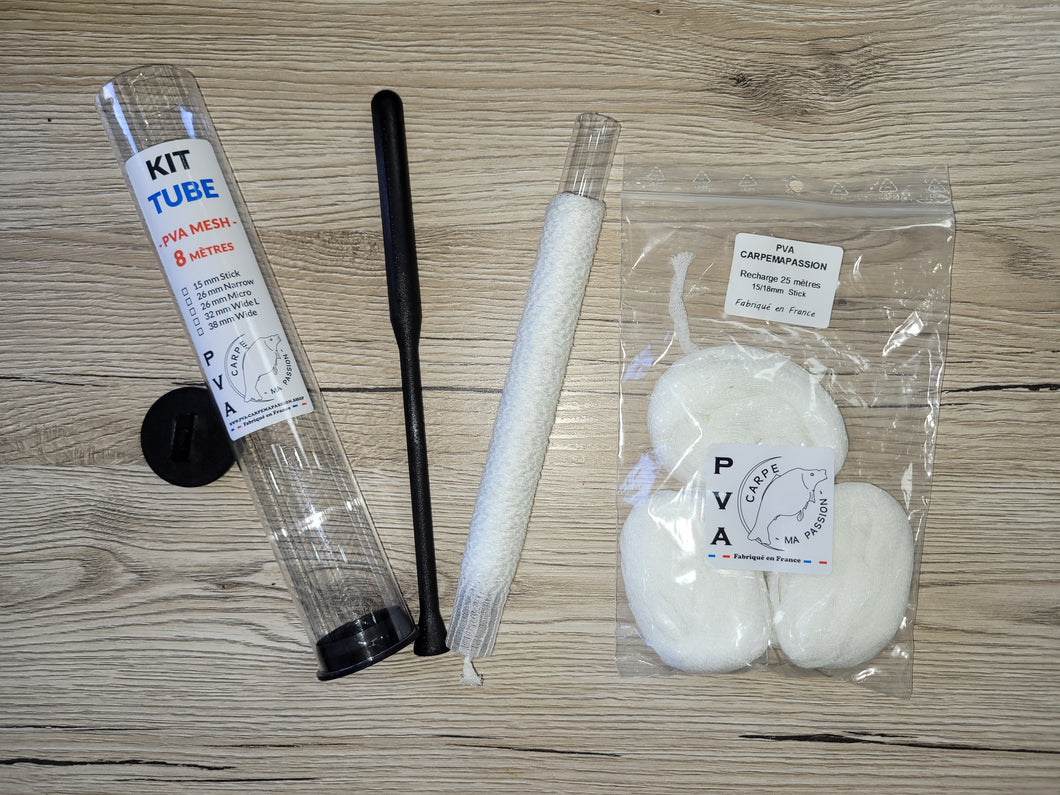 PACK KIT TUBE COMPLET + RECHARGE 8M + 25M PVA MESH